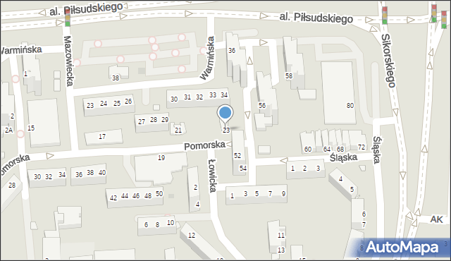 Legnica, Pomorska, 23, mapa Legnicy