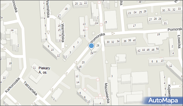 Legnica, Pomorska, 24, mapa Legnicy