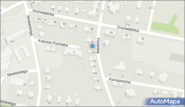 Legnica, Poselska, 17, mapa Legnicy