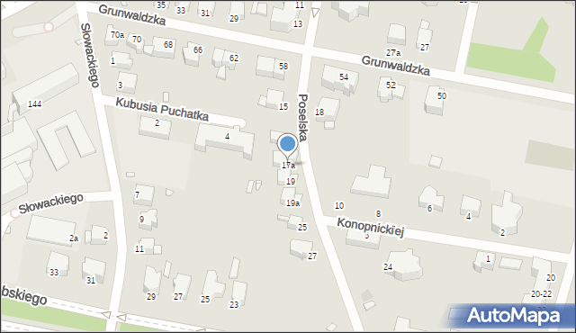 Legnica, Poselska, 17a, mapa Legnicy