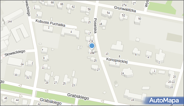 Legnica, Poselska, 19a, mapa Legnicy