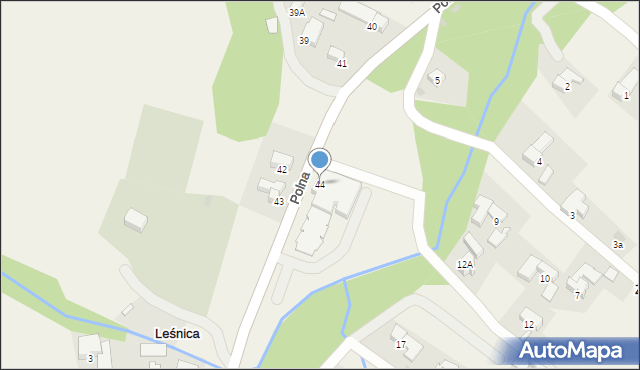 Leśnica, Polna, 44, mapa Leśnica