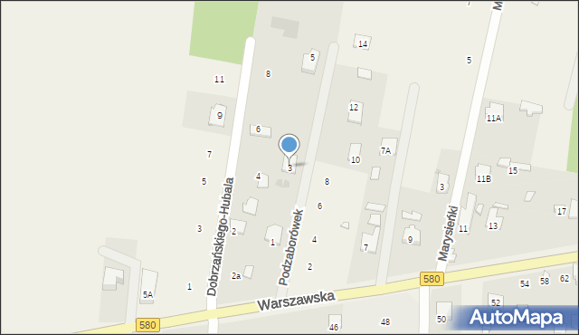 Leszno, Podzaborówek, 3, mapa Leszno