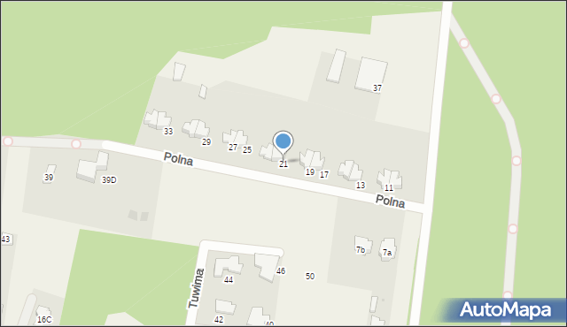 Leszno, Polna, 21, mapa Leszno