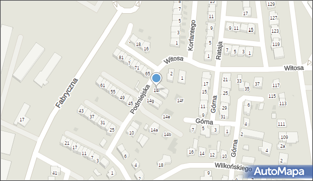 Leszno, Podmiejska, 14i, mapa Leszno