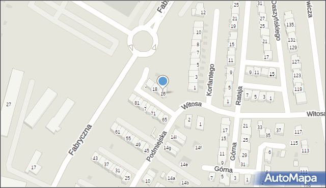 Leszno, Podmiejska, 16, mapa Leszno