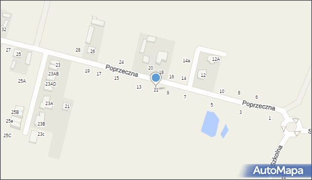 Lesznowola, Poprzeczna, 11, mapa Lesznowola