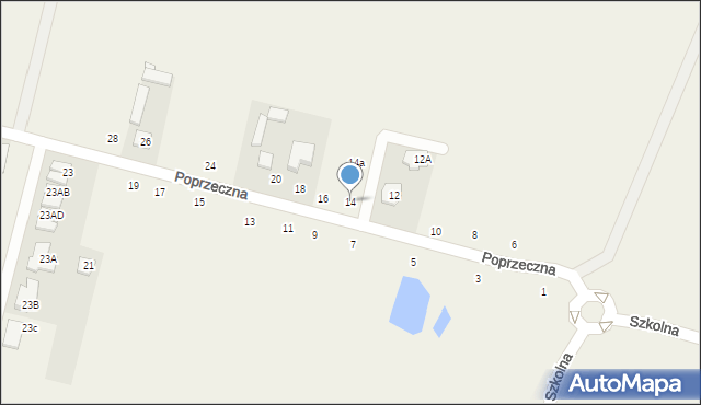 Lesznowola, Poprzeczna, 14, mapa Lesznowola