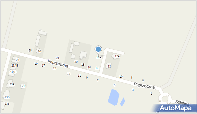 Lesznowola, Poprzeczna, 14a, mapa Lesznowola