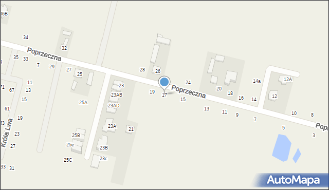 Lesznowola, Poprzeczna, 17, mapa Lesznowola