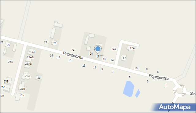 Lesznowola, Poprzeczna, 18, mapa Lesznowola