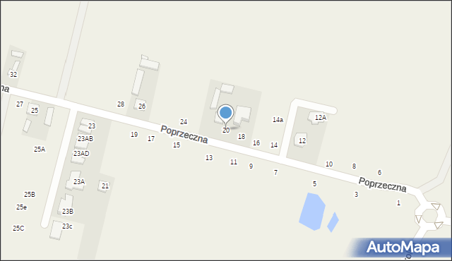 Lesznowola, Poprzeczna, 20, mapa Lesznowola