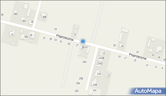 Lesznowola, Poprzeczna, 25, mapa Lesznowola