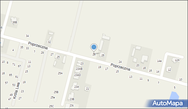 Lesznowola, Poprzeczna, 28, mapa Lesznowola