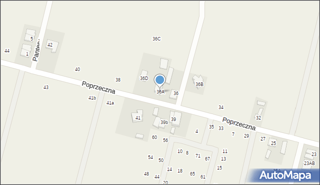 Lesznowola, Poprzeczna, 36A, mapa Lesznowola