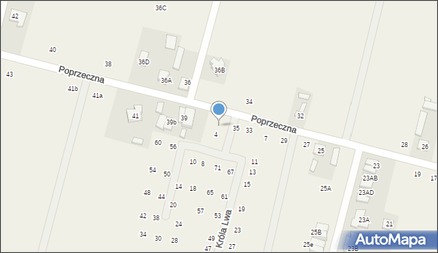 Lesznowola, Poprzeczna, 37, mapa Lesznowola