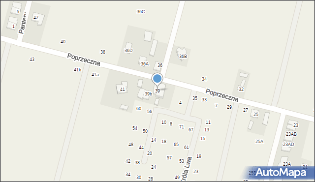 Lesznowola, Poprzeczna, 39, mapa Lesznowola