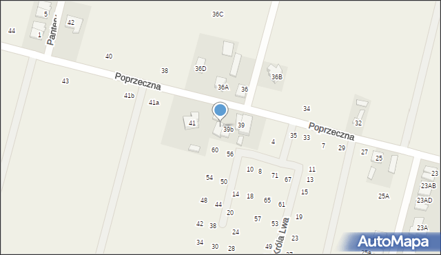 Lesznowola, Poprzeczna, 39c, mapa Lesznowola