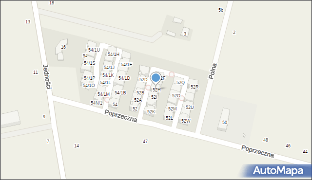 Lesznowola, Poprzeczna, 52H, mapa Lesznowola