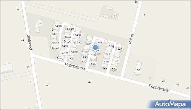 Lesznowola, Poprzeczna, 52I, mapa Lesznowola