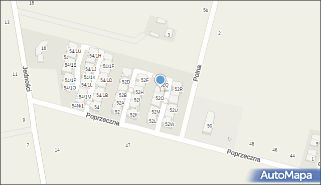 Lesznowola, Poprzeczna, 52P, mapa Lesznowola