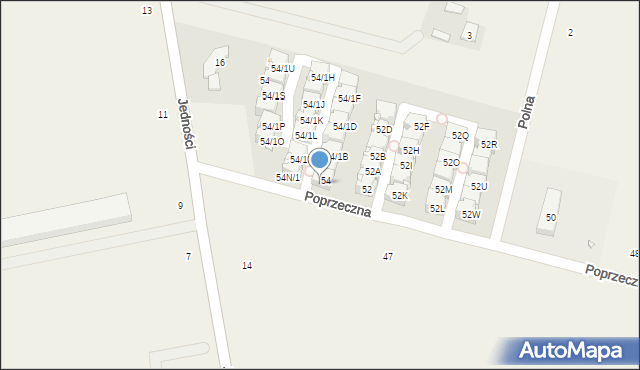 Lesznowola, Poprzeczna, 54/1, mapa Lesznowola