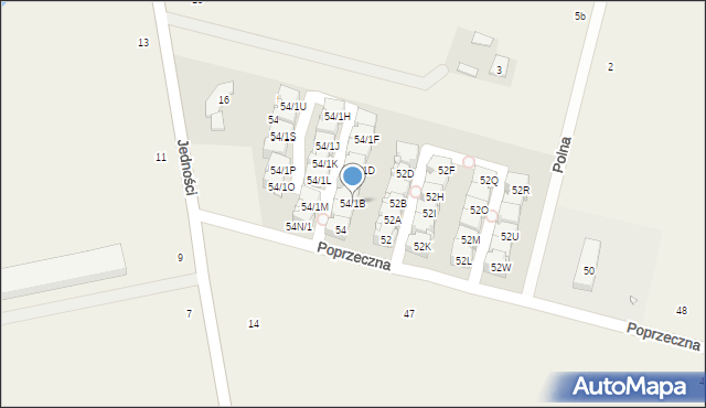 Lesznowola, Poprzeczna, 54/1B, mapa Lesznowola