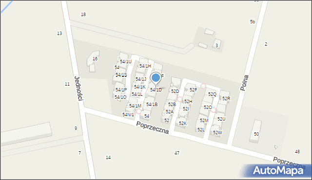 Lesznowola, Poprzeczna, 54/1D, mapa Lesznowola