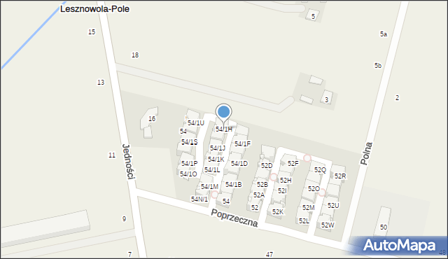 Lesznowola, Poprzeczna, 54/1H, mapa Lesznowola