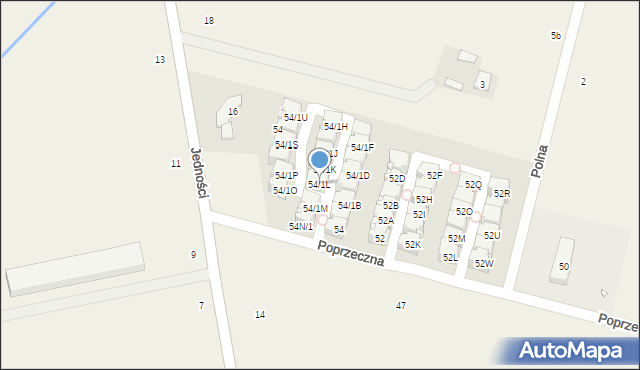 Lesznowola, Poprzeczna, 54/1L, mapa Lesznowola