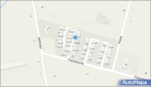 Lesznowola, Poprzeczna, 54/2D, mapa Lesznowola