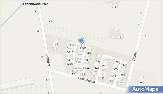 Lesznowola, Poprzeczna, 54/2H, mapa Lesznowola