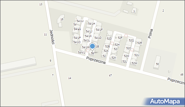 Lesznowola, Poprzeczna, 54, mapa Lesznowola