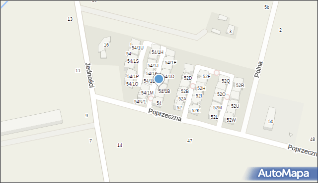 Lesznowola, Poprzeczna, 54B/1, mapa Lesznowola