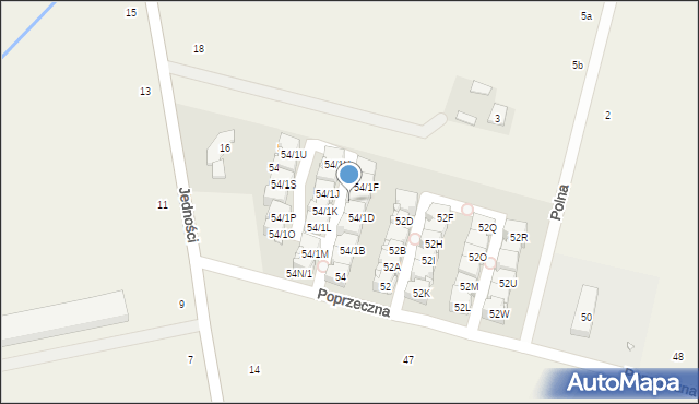 Lesznowola, Poprzeczna, 54E/2, mapa Lesznowola