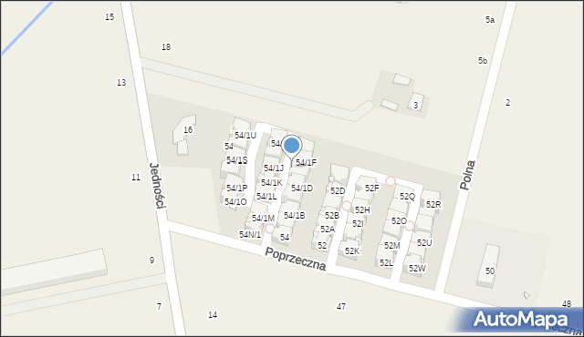 Lesznowola, Poprzeczna, 54F/1, mapa Lesznowola