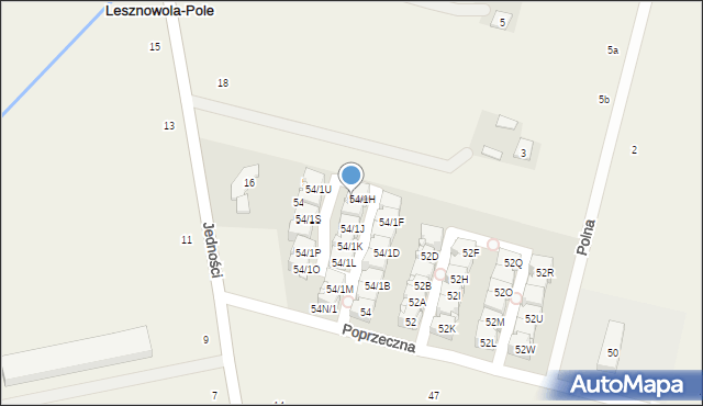 Lesznowola, Poprzeczna, 54H/2, mapa Lesznowola