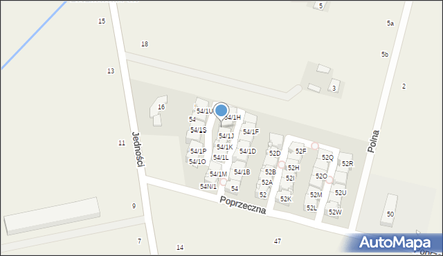 Lesznowola, Poprzeczna, 54I/2, mapa Lesznowola