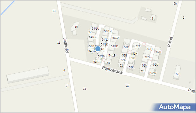 Lesznowola, Poprzeczna, 54M/1, mapa Lesznowola