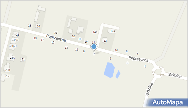 Lesznowola, Poprzeczna, 7, mapa Lesznowola