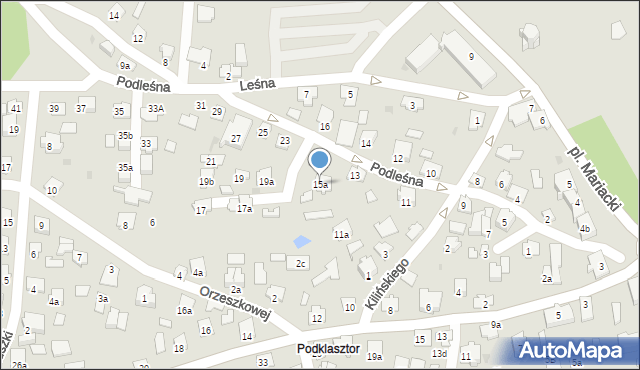 Leżajsk, Podleśna, 15a, mapa Leżajsk