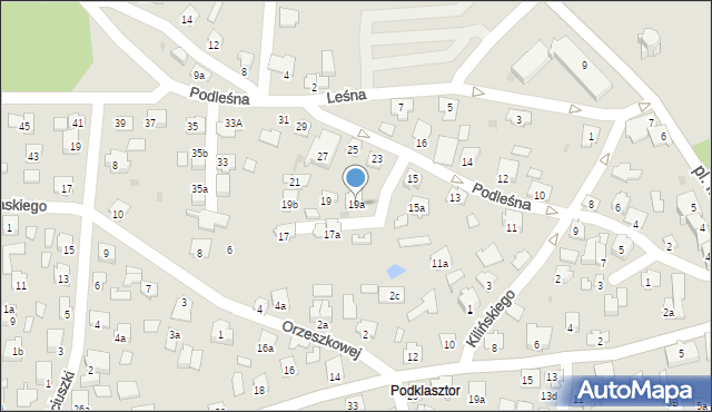 Leżajsk, Podleśna, 19a, mapa Leżajsk