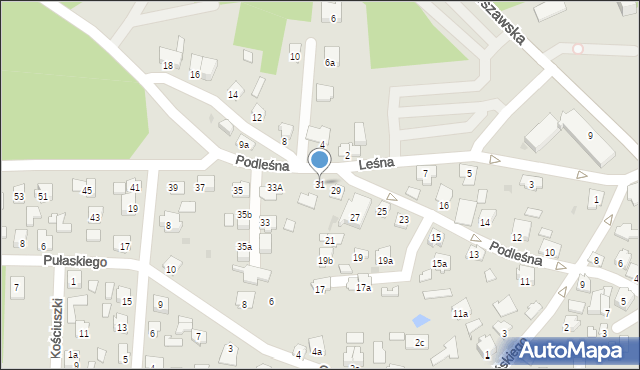 Leżajsk, Podleśna, 31, mapa Leżajsk