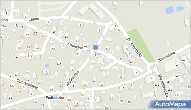 Leżajsk, Podleśna, 9, mapa Leżajsk