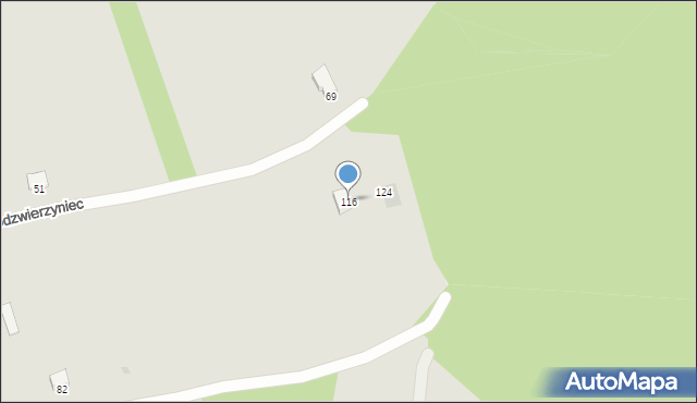 Leżajsk, Podzwierzyniec, 116, mapa Leżajsk