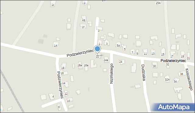 Leżajsk, Podzwierzyniec, 22, mapa Leżajsk