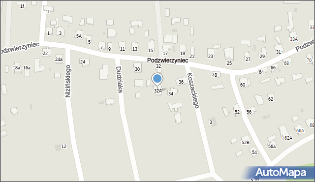 Leżajsk, Podzwierzyniec, 32A, mapa Leżajsk