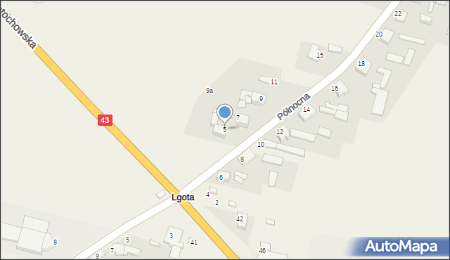 Lgota, Północna, 5, mapa Lgota