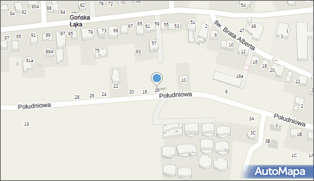 Libertów, Południowa, 16, mapa Libertów