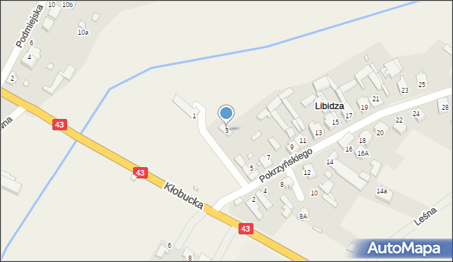 Libidza, Pokrzyńskiego Antoniego, 3, mapa Libidza